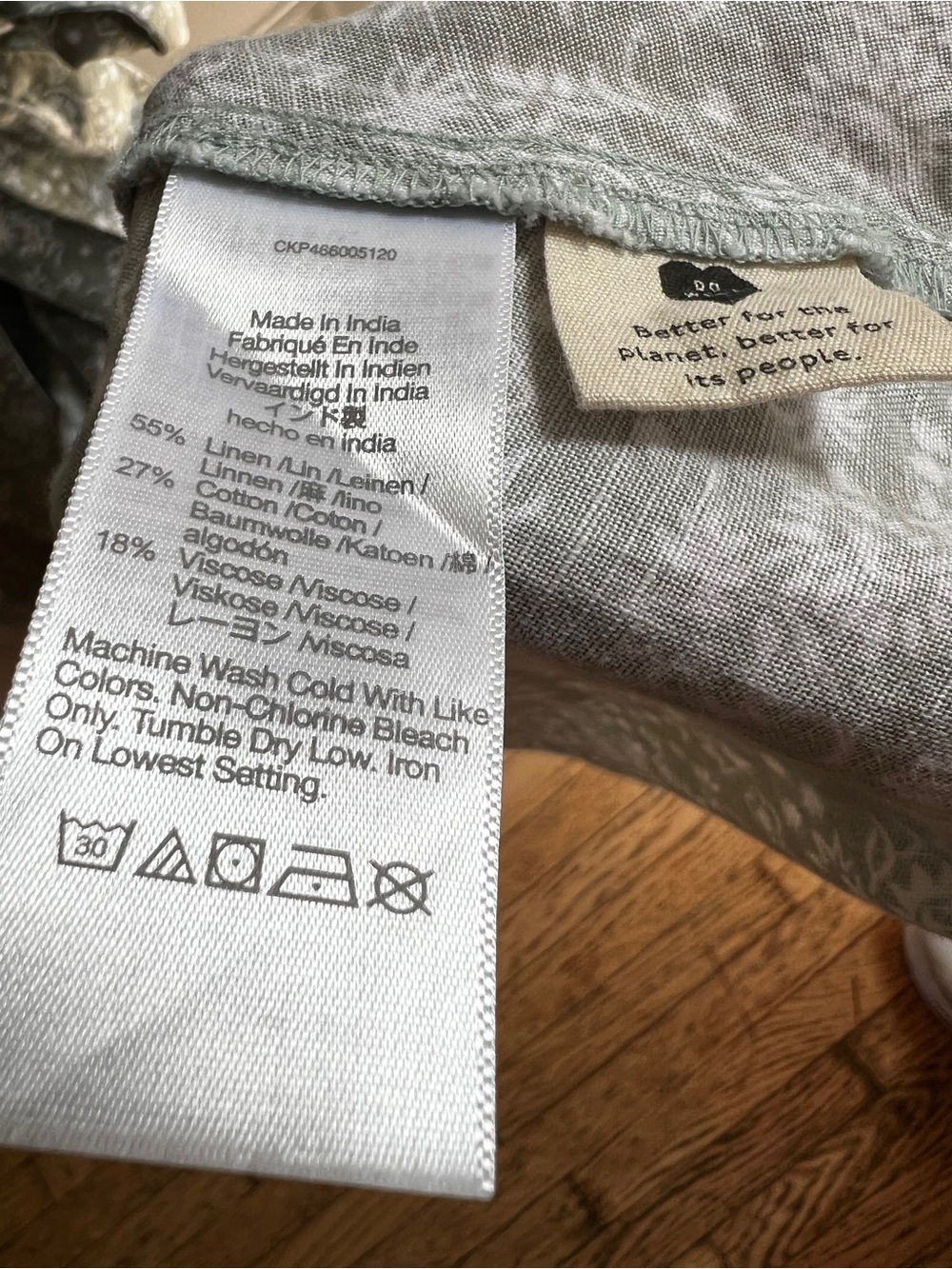 Madewell Medium Linen Blend Floral Wrap Maxi Dress Sage Green Ruffle Sleeve - Picture 7 of 8